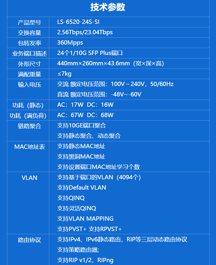 H3C LS-6520-24S-SI 24口萬兆管理交換機(jī)