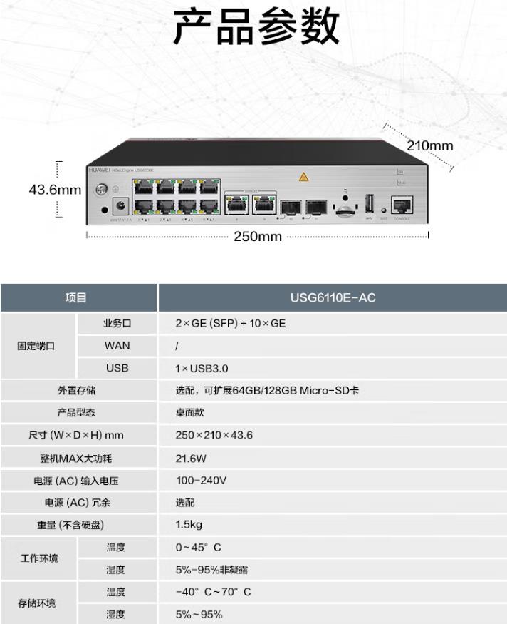 華為 USG6110E-AC 企業(yè)級防火墻