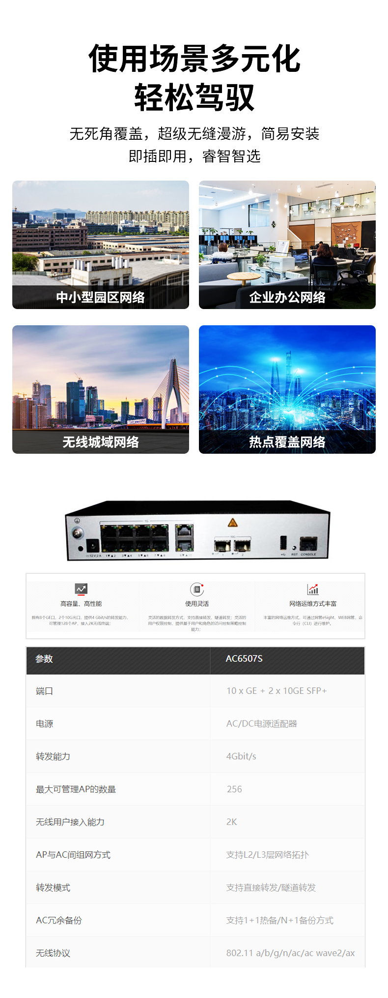 華為無線AC控制器 AC6507S